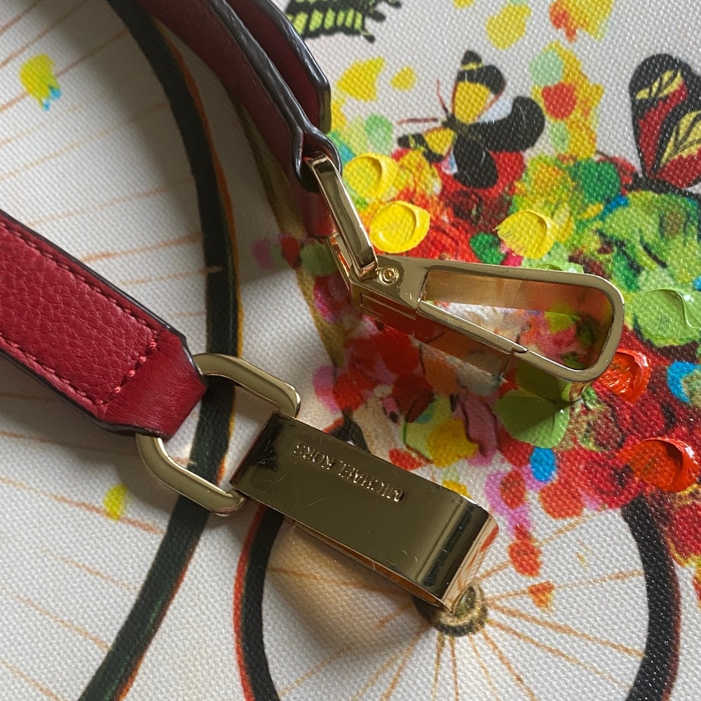 Michael Kors Red genuine Leather Strap with Gold-Tone Hardware.